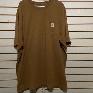 Carhartt Men’s‎ 2XL Loose Fit Heathered Brown Shirt Sleeve T-shirt Chest Pocket